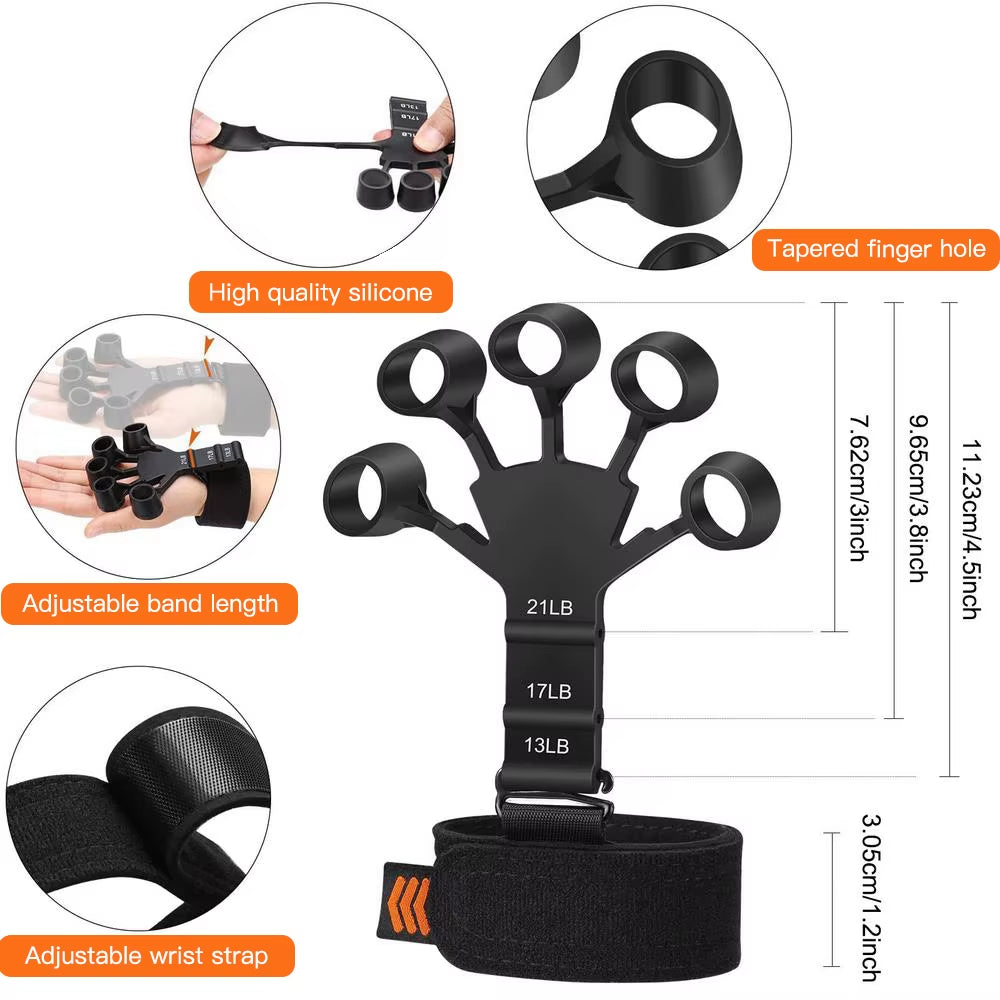 Ultimate Finger Gripper & Guitar Finger Exerciser - 6 Resistance Levels for Hand Strengthening & Recovery