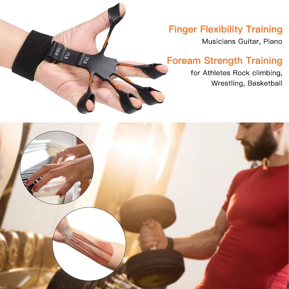 Ultimate Finger Gripper & Guitar Finger Exerciser - 6 Resistance Levels for Hand Strengthening & Recovery