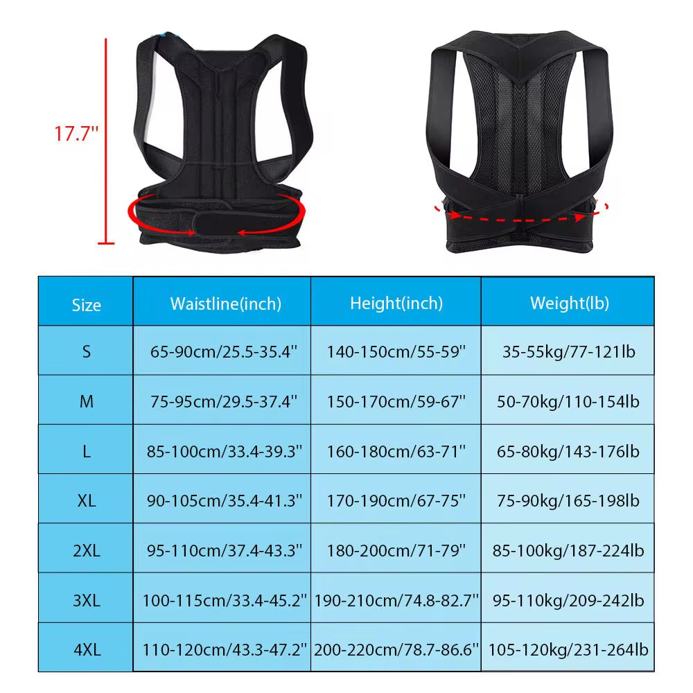 Ultimate Upper Back Posture Corrector – Clavicle Support Brace for Straight Shoulders and Improved Posture