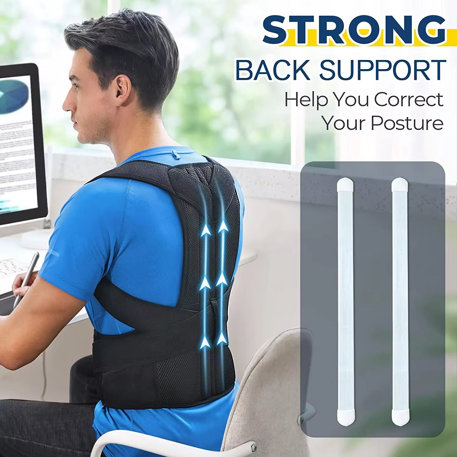 Ultimate Upper Back Posture Corrector – Clavicle Support Brace for Straight Shoulders and Improved Posture