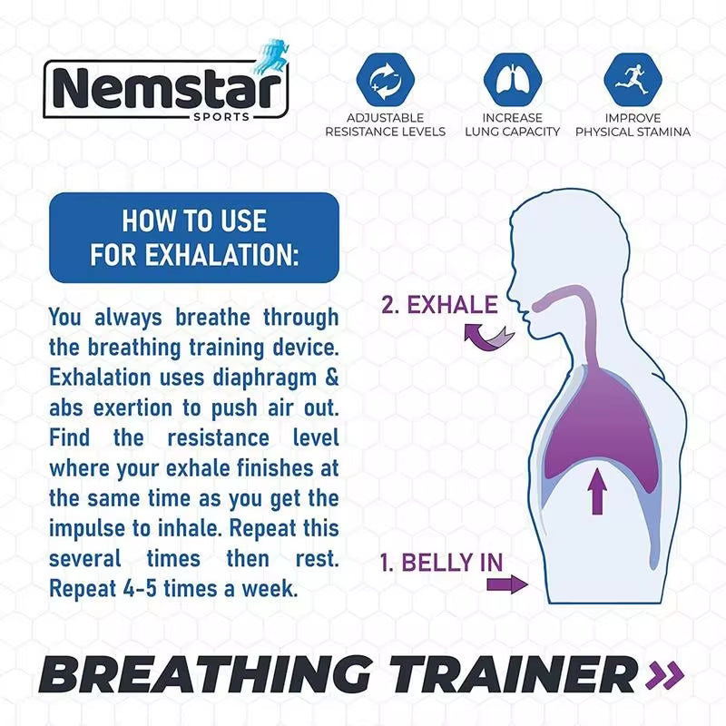 Breathing Trainer Lung Exercise Mouthpiece - Home Fitness Respiratory Care Equipment