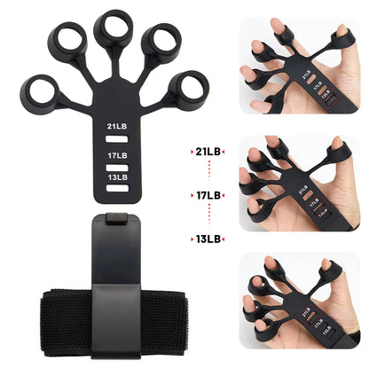 Ultimate Finger Gripper & Guitar Finger Exerciser - 6 Resistance Levels for Hand Strengthening & Recovery