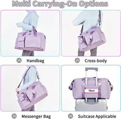 Versatile Sports Gym Duffle Bag with Shoe Compartment - Perfect for Weekend Getaways and Travel - Water-Resistant, Foldable Design for Men and Women