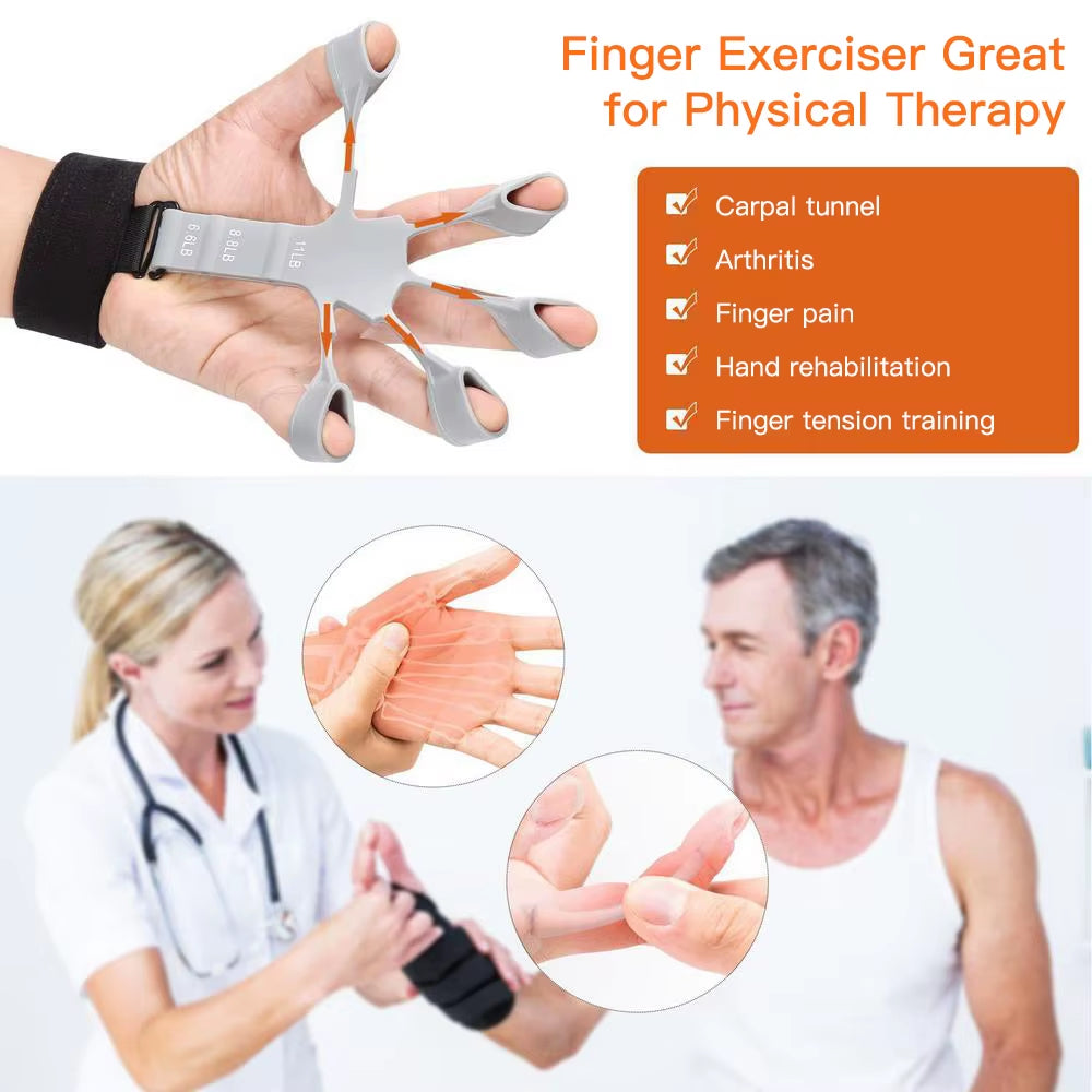 Ultimate Finger Gripper & Guitar Finger Exerciser - 6 Resistance Levels for Hand Strengthening & Recovery